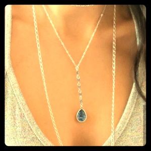 Touch stone crystal necklace